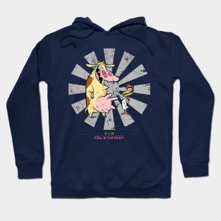 Cow And Chicken Retro Japanese Hoodie